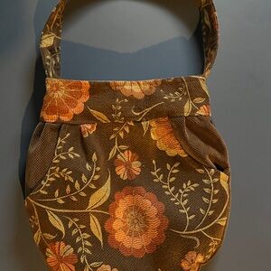 Ashley Floral Brown Shoulder Bag